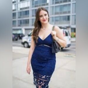 ASTR the Label Navy Lace midi dress sz medium. Hot!